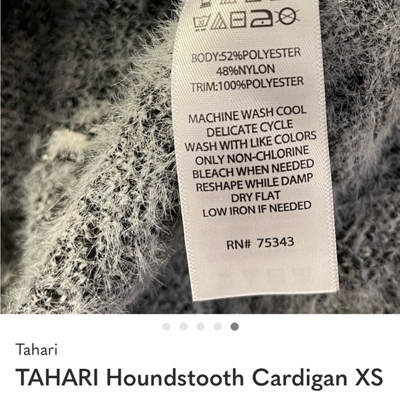 TAHARI Houndstooth Cardigan XS - Picture 5 of 5